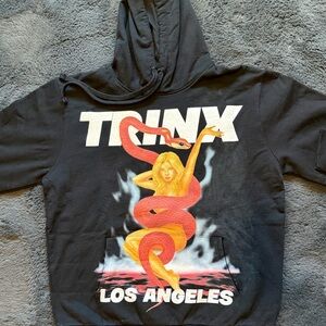 TRINX LA Snake Girl Blonde Los Angeles Hoodie Sweatshirt Black Size Large New